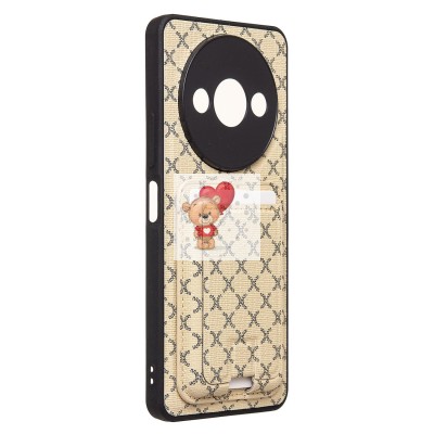 Чехол-накладка для Xiaomi Redmi A3 (белый) - SM022 c картхолдером Чехол-накладка для Xiaomi Redmi A3 (белый) - SM022 c картхолдером