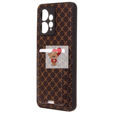 Чехол-накладка для Xiaomi Redmi Note 12 4G (кофейный) - SM022 c картхолдером