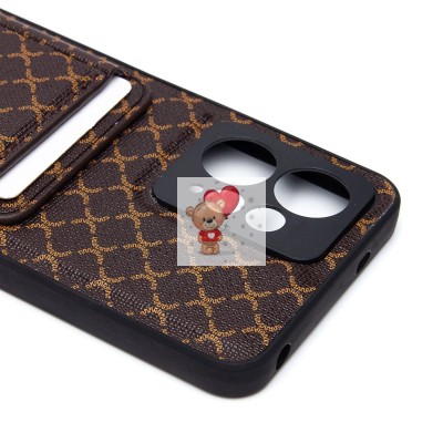 Чехол-накладка для Xiaomi Redmi Note 12 4G (кофейный) - SM022 c картхолдером