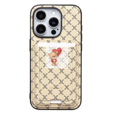 Чехол-накладка для Apple iPhone 15 Pro (белый) - SM022 SafeMag c картхолдером