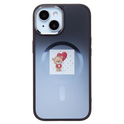 Чехол-накладка для Apple iPhone 15 (галактический черный) - SM023 SafeMag Чехол-накладка для Apple iPhone 15 (галактический черный) - SM023 SafeMag