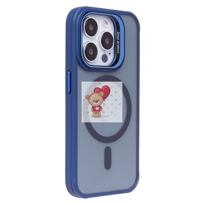 Чехол-накладка для Apple iPhone 15 Pro (темно-синий) - SM026 SafeMag