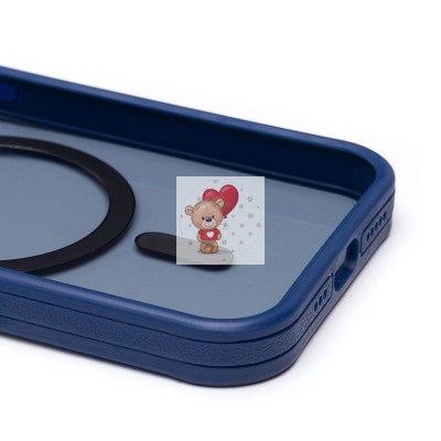 Чехол-накладка для Apple iPhone 15 Pro (темно-синий) - SM026 SafeMag