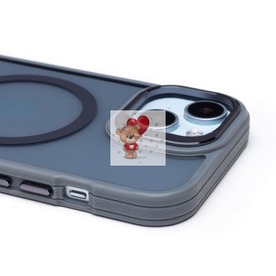 Чехол-накладка для Apple iPhone 15 (серый) - SM026 SafeMag