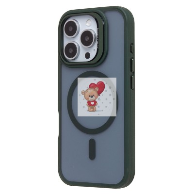 Чехол-накладка для Apple iPhone 16 Pro (темно-зеленый) - SM026 SafeMag