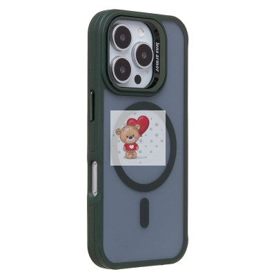 Чехол-накладка для Apple iPhone 16 Pro (темно-зеленый) - SM026 SafeMag