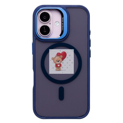 Чехол-накладка для Apple iPhone 16 (темно-синий) - SM026 SafeMag Чехол-накладка для Apple iPhone 16 (темно-синий) - SM026 SafeMag