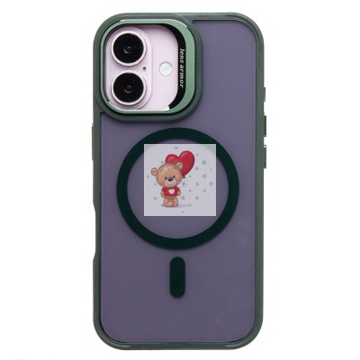 Чехол-накладка для Apple iPhone 16 (темно-зеленый) - SM026 SafeMag Чехол-накладка для Apple iPhone 16 (темно-зеленый) - SM026 SafeMag