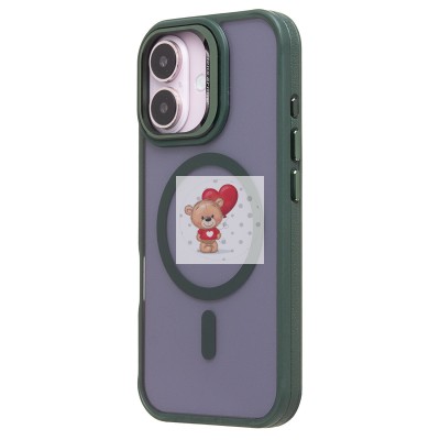 Чехол-накладка для Apple iPhone 16 (темно-зеленый) - SM026 SafeMag