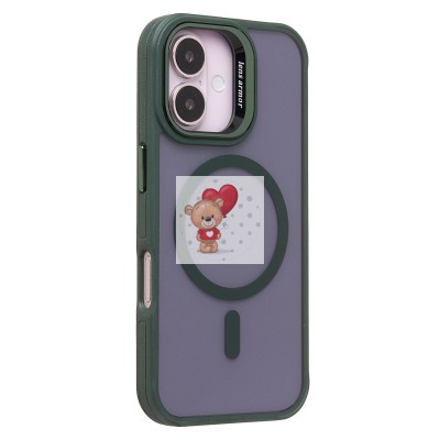 Чехол-накладка для Apple iPhone 16 (темно-зеленый) - SM026 SafeMag