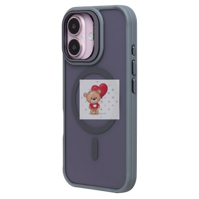 Чехол-накладка для Apple iPhone 16 (серый) - SM026 SafeMag