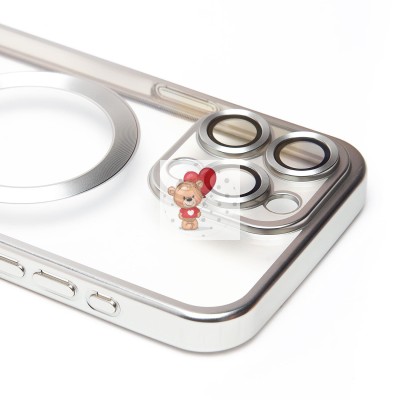 Чехол-накладка для Apple iPhone 15 Pro Max (серебяный) - SM027 SafeMag