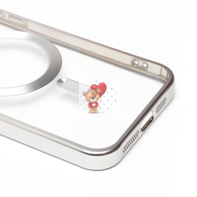 Чехол-накладка для Apple iPhone 15 Pro Max (серебяный) - SM027 SafeMag