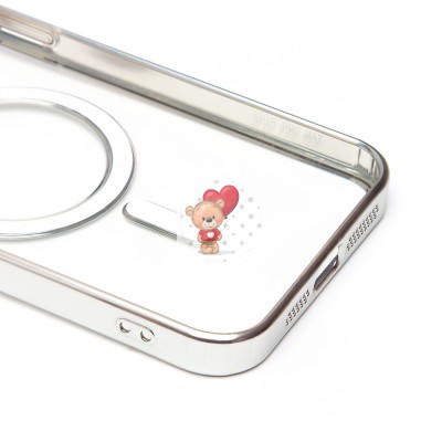 Чехол-накладка для Apple iPhone 15 Pro Max (серебяный) - SM027 SafeMag