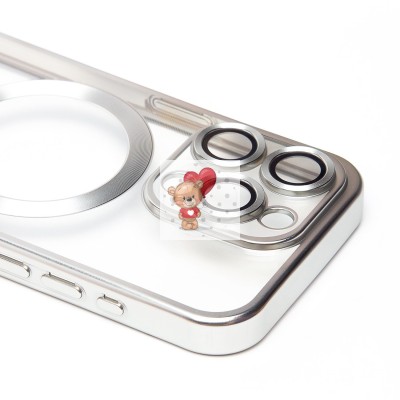 Чехол-накладка для Apple iPhone 15 Pro (серебяный) - SM027 SafeMag