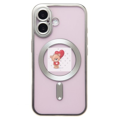 Чехол-накладка для Apple iPhone 16 (серебяный) - SM027 SafeMag