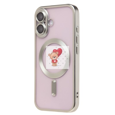 Чехол-накладка для Apple iPhone 16 (серебяный) - SM027 SafeMag Чехол-накладка для Apple iPhone 16 (серебяный) - SM027 SafeMag