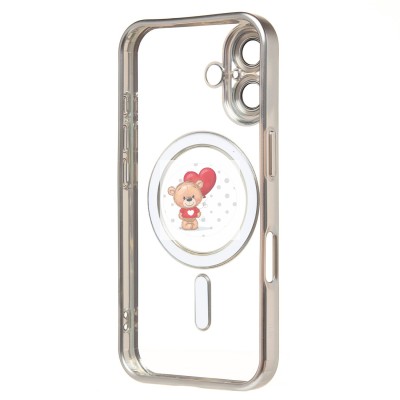 Чехол-накладка для Apple iPhone 16 (серебяный) - SM027 SafeMag Чехол-накладка для Apple iPhone 16 (серебяный) - SM027 SafeMag