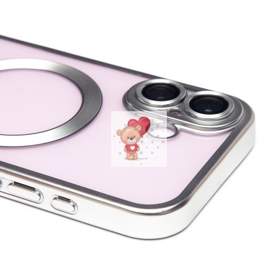 Чехол-накладка для Apple iPhone 16 (серебяный) - SM027 SafeMag Чехол-накладка для Apple iPhone 16 (серебяный) - SM027 SafeMag