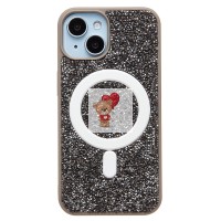 Чехол-накладка для Apple iPhone 14 россыпь кристаллов (титановый серый) - SM029 POSH SHINE SafeMag