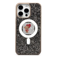 Чехол-накладка для Apple iPhone 15 Pro Max россыпь кристаллов (титановый серый) - SM029 POSH SHINE SafeMag