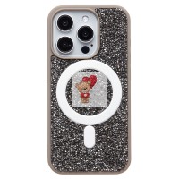 Чехол-накладка для Apple iPhone 15 Pro россыпь кристаллов (титановый серый) - SM029 POSH SHINE SafeMag Чехол-накладка для Apple iPhone 15 Pro россыпь кристаллов (титановый серый) - SM029 POSH SHINE SafeMag