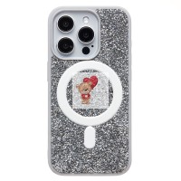 Чехол-накладка для Apple iPhone 15 Pro россыпь кристаллов (титановый белый) - SM029 POSH SHINE SafeMag