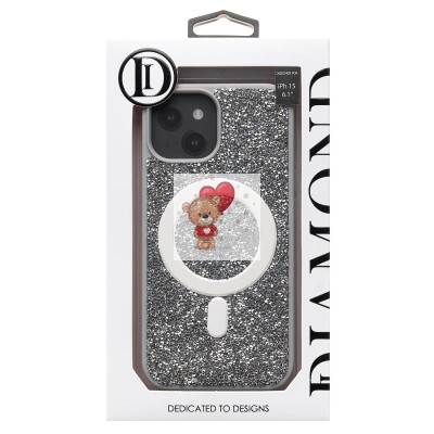 Чехол-накладка для Apple iPhone 15 россыпь кристаллов (титановый белый) - SM029 POSH SHINE SafeMag Чехол-накладка для Apple iPhone 15 россыпь кристаллов (титановый белый) - SM029 POSH SHINE SafeMag