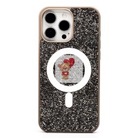 Чехол-накладка для Apple iPhone 16 Pro Max россыпь кристаллов (титановый серый) - SM029 POSH SHINE SafeMag