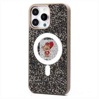 Чехол-накладка для Apple iPhone 16 Pro Max россыпь кристаллов (титановый серый) - SM029 POSH SHINE SafeMag