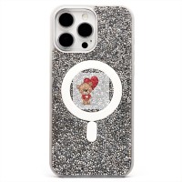 Чехол-накладка для Apple iPhone 16 Pro Max россыпь кристаллов (титановый белый) - SM029 POSH SHINE SafeMag