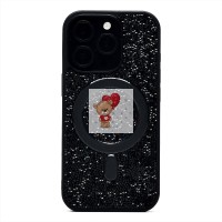 Чехол-накладка для Apple iPhone 16 Pro россыпь кристаллов (титановый черный) - SM029 POSH SHINE SafeMag