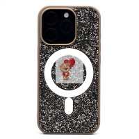 Чехол-накладка для Apple iPhone 16 Pro россыпь кристаллов (титановый серый) - SM029 POSH SHINE SafeMag