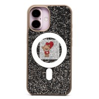 Чехол-накладка для Apple iPhone 16 россыпь кристаллов (титановый серый) - SM029 POSH SHINE SafeMag Чехол-накладка для Apple iPhone 16 россыпь кристаллов (титановый серый) - SM029 POSH SHINE SafeMag