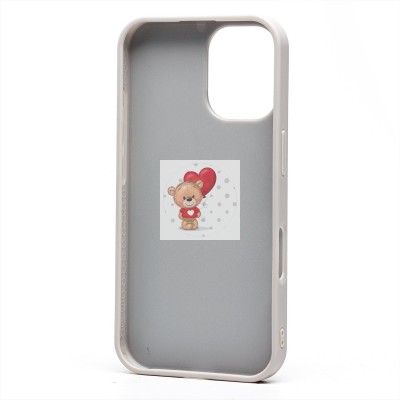 Чехол-накладка для Apple iPhone 16 россыпь кристаллов (титановый белый) - SM029 POSH SHINE SafeMag