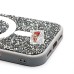 Чехол-накладка для Apple iPhone 16 россыпь кристаллов (титановый белый) - SM029 POSH SHINE SafeMag