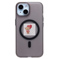 Чехол-накладка для Apple iPhone 14 (черный/матовый прозрачный) - SM038 SafeMag Чехол-накладка для Apple iPhone 14 (черный/матовый прозрачный) - SM038 SafeMag