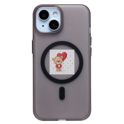 Чехол-накладка для Apple iPhone 14 (черный/матовый прозрачный) - SM038 SafeMag Чехол-накладка для Apple iPhone 14 (черный/матовый прозрачный) - SM038 SafeMag