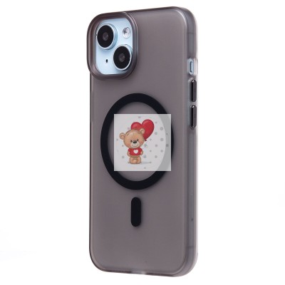 Чехол-накладка для Apple iPhone 14 (черный/матовый прозрачный) - SM038 SafeMag Чехол-накладка для Apple iPhone 14 (черный/матовый прозрачный) - SM038 SafeMag