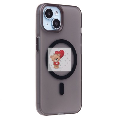 Чехол-накладка для Apple iPhone 14 (черный/матовый прозрачный) - SM038 SafeMag Чехол-накладка для Apple iPhone 14 (черный/матовый прозрачный) - SM038 SafeMag