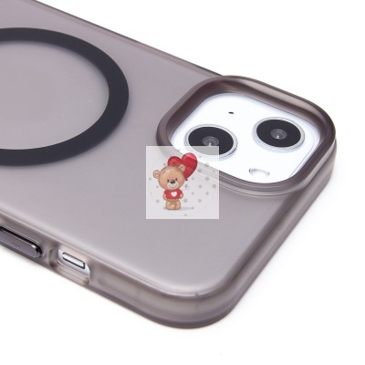Чехол-накладка для Apple iPhone 14 (черный/матовый прозрачный) - SM038 SafeMag Чехол-накладка для Apple iPhone 14 (черный/матовый прозрачный) - SM038 SafeMag