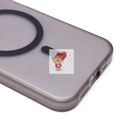 Чехол-накладка для Apple iPhone 14 (черный/матовый прозрачный) - SM038 SafeMag Чехол-накладка для Apple iPhone 14 (черный/матовый прозрачный) - SM038 SafeMag