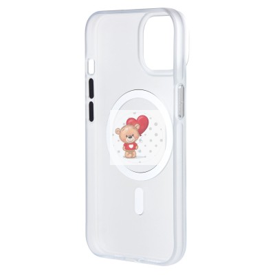 Чехол-накладка для Apple iPhone 13 (белый/матовый прозрачный) - SM038 SafeMag Чехол-накладка для Apple iPhone 13 (белый/матовый прозрачный) - SM038 SafeMag