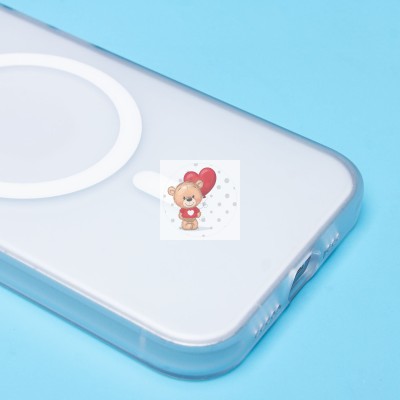 Чехол-накладка для Apple iPhone 13 (белый/матовый прозрачный) - SM038 SafeMag Чехол-накладка для Apple iPhone 13 (белый/матовый прозрачный) - SM038 SafeMag