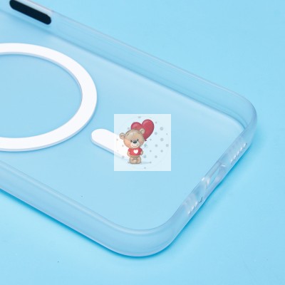 Чехол-накладка для Apple iPhone 13 (белый/матовый прозрачный) - SM038 SafeMag Чехол-накладка для Apple iPhone 13 (белый/матовый прозрачный) - SM038 SafeMag