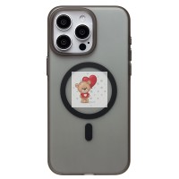 Чехол-накладка для Apple iPhone 15 Pro Max (черный/матовый прозрачный) - SM038 SafeMag