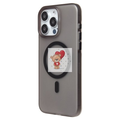 Чехол-накладка для Apple iPhone 15 Pro Max (черный/матовый прозрачный) - SM038 SafeMag