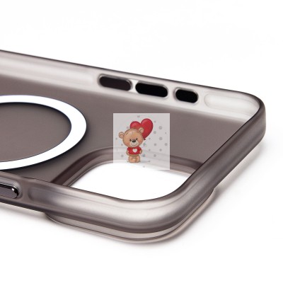 Чехол-накладка для Apple iPhone 15 Pro Max (черный/матовый прозрачный) - SM038 SafeMag