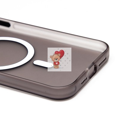 Чехол-накладка для Apple iPhone 15 Pro Max (черный/матовый прозрачный) - SM038 SafeMag