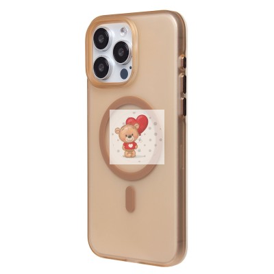 Чехол-накладка для Apple iPhone 15 Pro Max (золотой/матовый прозрачный) - SM038 SafeMag Чехол-накладка для Apple iPhone 15 Pro Max (золотой/матовый прозрачный) - SM038 SafeMag